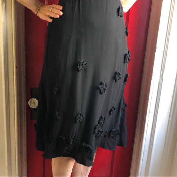 Anthropologie Odille Black 100% Silk Dress - Picture 4 of 8